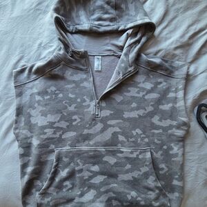 Mono B Gray Camouflage Half-Zip Hoodie